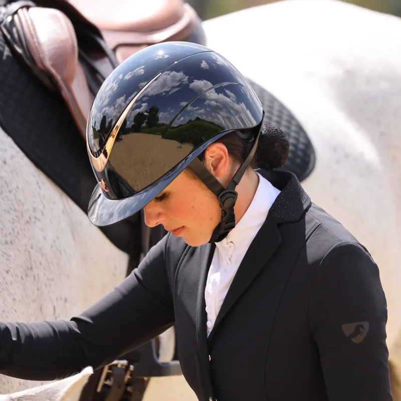 Shires Karben Alina Ellipse Wide Peak Riding Hat - Black/Rose Gold-4