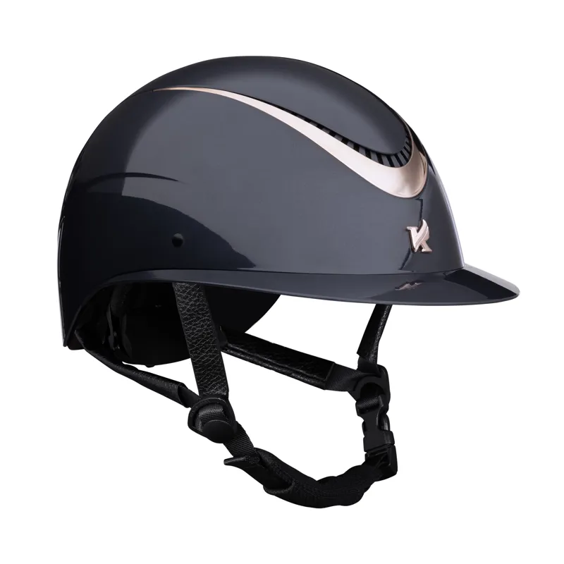 Shires Karben Alina Ellipse Riding Hat - 55-57cm - Navy/Rose Gold-1