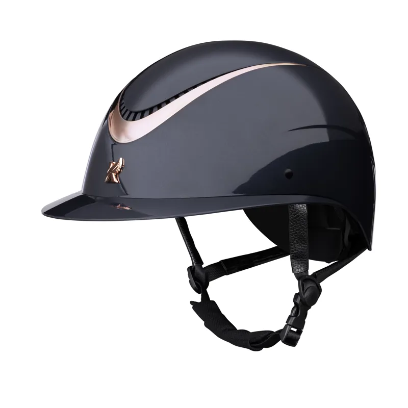 Shires Karben Alina Ellipse Riding Hat - 55-57cm - Navy/Rose Gold-2