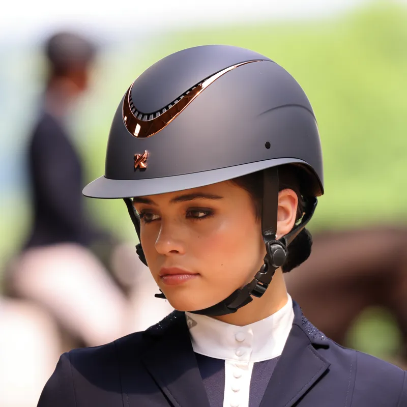 Shires Karben Elisa Ellipse Riding Hat - Navy/Rose Gold-5