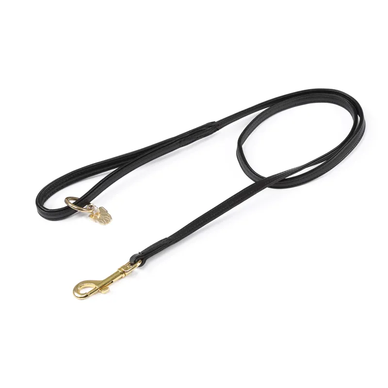 Shires Digby and Fox Padded Leather Dog Lead - Black