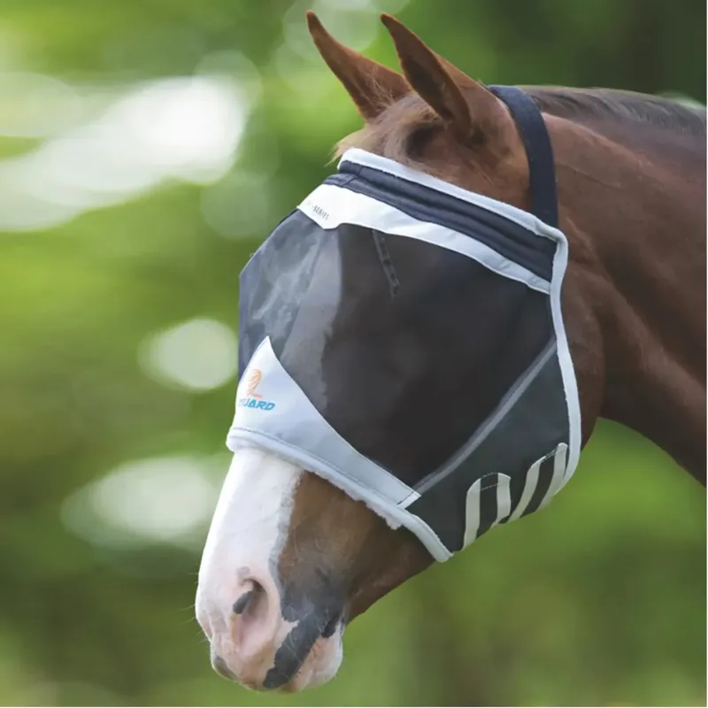Shires FlyGuard Pro Fine Mesh Earless Fly Mask - Black - X Full - Unboxed
