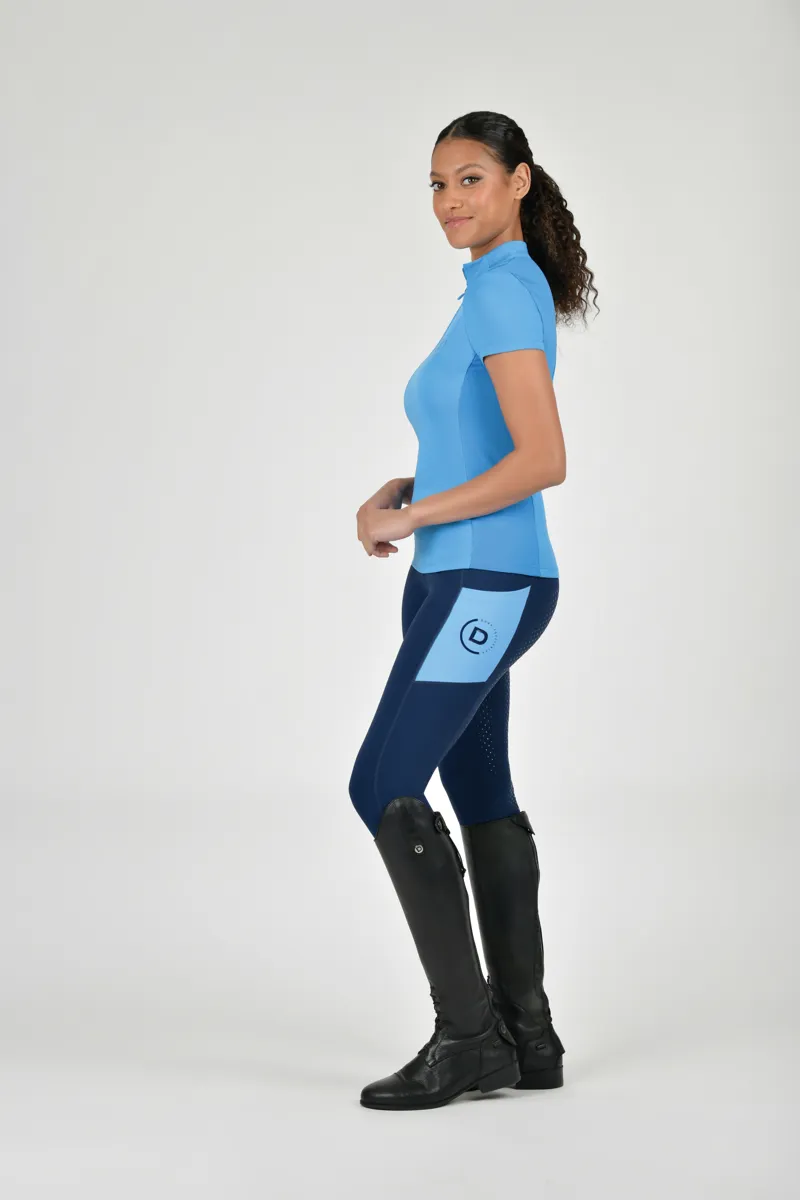 Dublin Tabby Short Sleeve Riding Top - Coastal Blue-1