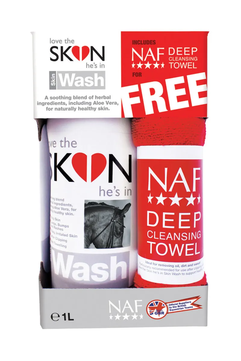 NAF Love The Skin He's In Skin Wash With Free NAF Deep Cleansing Towel - 1 litre