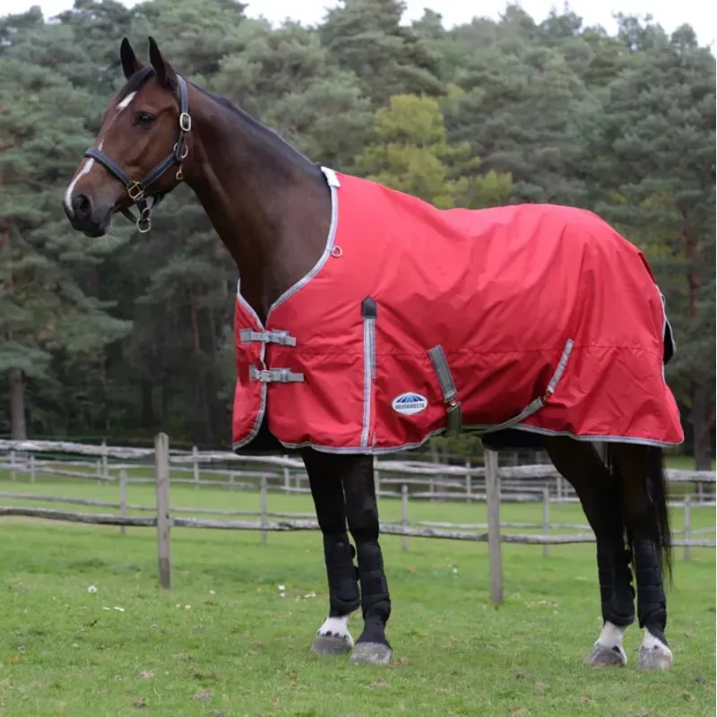 WeatherBeeta ComFiTec Classic 220g Standard Neck Turnout Rug - Red/Silver