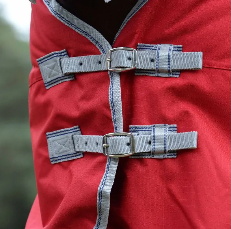WeatherBeeta ComFiTec Classic 220g Standard Neck Turnout Rug - Red/Silver-1