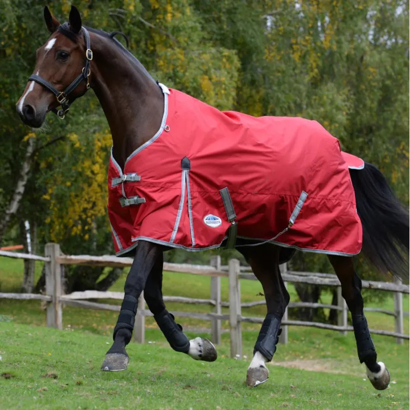 WeatherBeeta ComFiTec Classic 0g Lite Standard Neck Turnout Rug - Red/Silver
