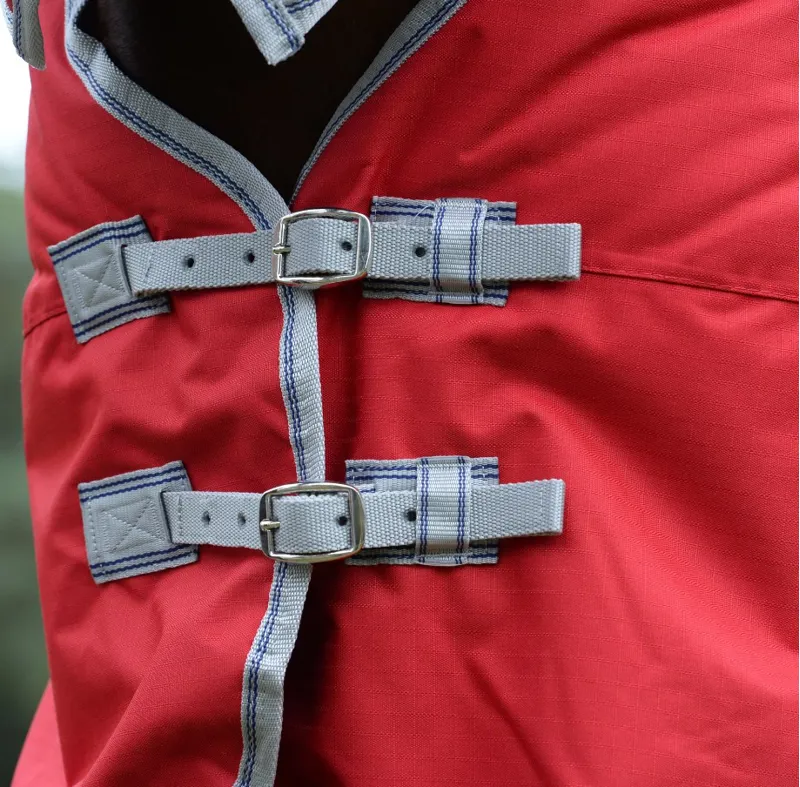WeatherBeeta ComFiTec Classic 0g Lite Combo Turnout Rug - Red/Silver-3