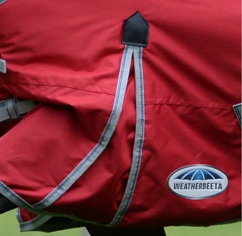 WeatherBeeta ComFiTec Classic 0g Lite Combo Turnout Rug - Red/Silver-2