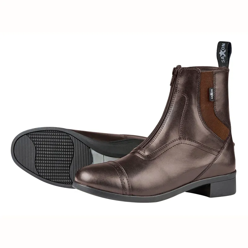 Saxon Syntovia Zip Paddock Boots - Brown
