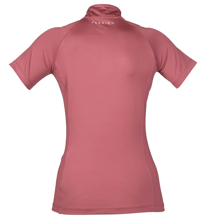 Shires Aubrion Highgate Girl Short Sleeve Base Layer - Dusky Pink-1