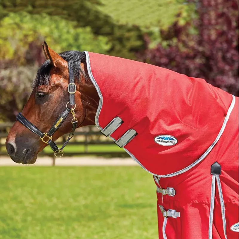 WeatherBeeta ComFiTec Classic 220g Medium Neck Rug - Red/Silver