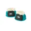 Saxon Fleece Trim Rubber Bell Boots - Turquoise/White