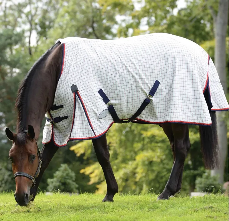 WeatherBeeta Summer Sheet Lite III Standard Neck - White/Navy/Red