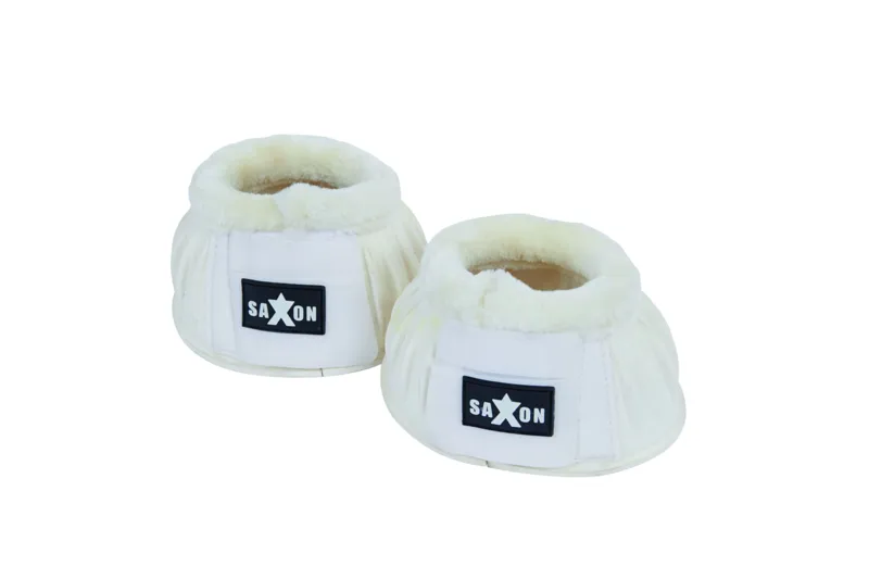 Saxon Fleece Trim Rubber Bell Boots - White/White