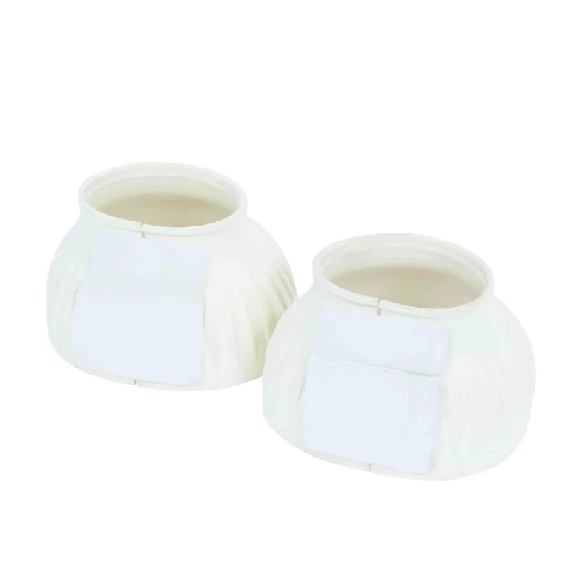 Saxon Ribbed Touch Tape Bell Boots - White