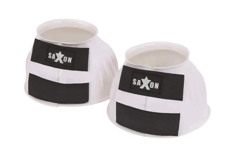 Saxon Double Tape PVC Ribbed Bell Boots - White 