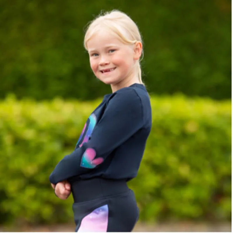 Dazzling Night Long Sleeve T-Shirt by Little Rider - Navy/Prismatic-1