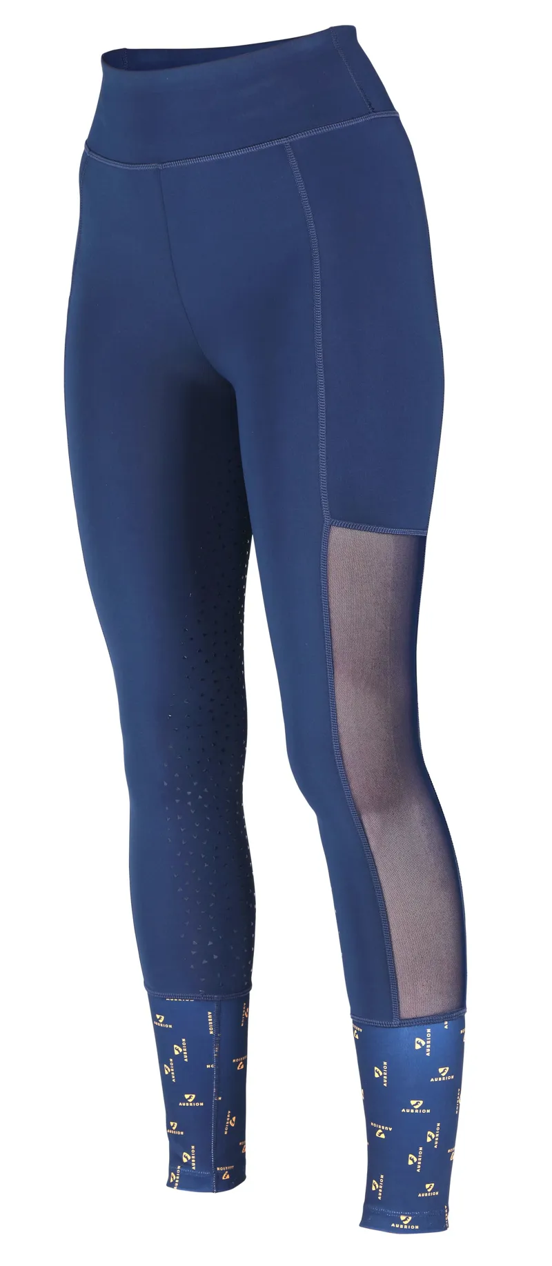 Shires Aubrion Elstree Girls Mesh Riding Tights - Navy-1