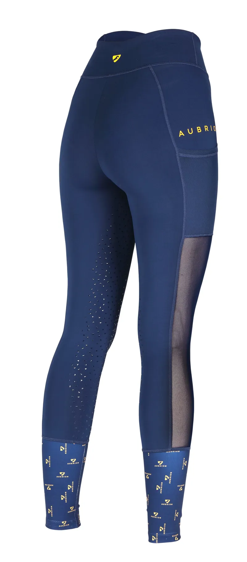 Shires Aubrion Elstree Girls Mesh Riding Tights - Navy-2