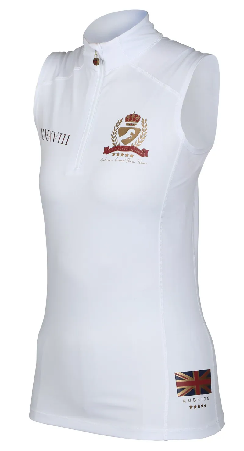 Shires Aubrion Team Ladies Sleeveless Base Layer - White-2