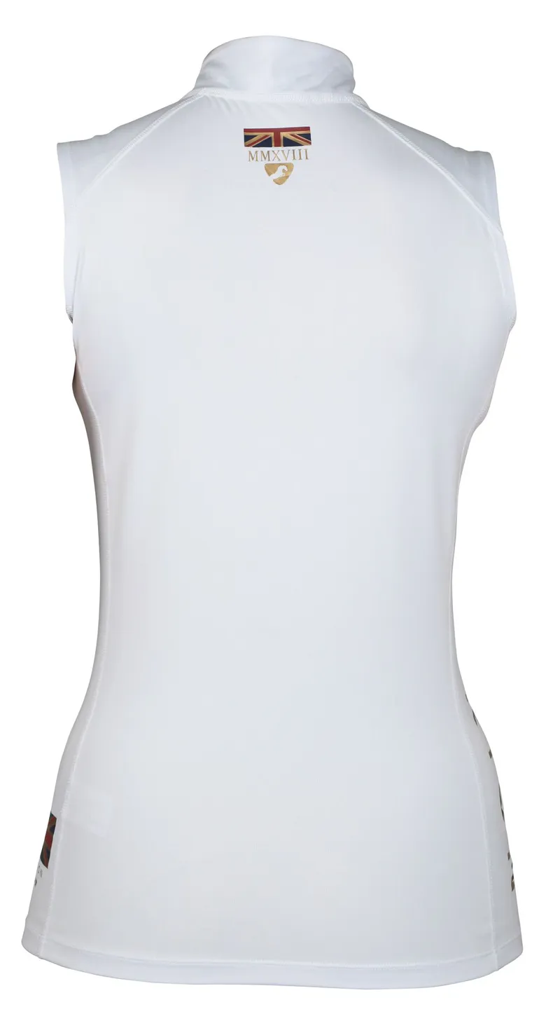 Shires Aubrion Team Ladies Sleeveless Base Layer - White-3