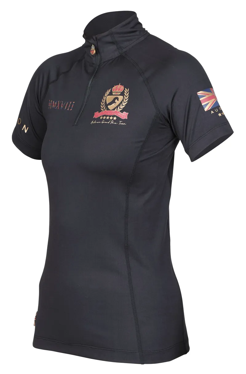 Shires Aubrion Team Ladies Short Sleeve Base Layer - Black-1