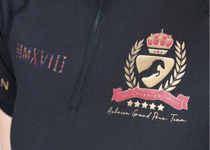 Shires Aubrion Team Ladies Short Sleeve Base Layer - Black-3