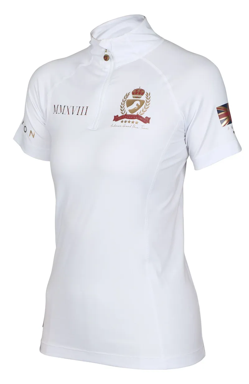 Shires Aubrion Team Ladies Short Sleeve Base Layer - White-1