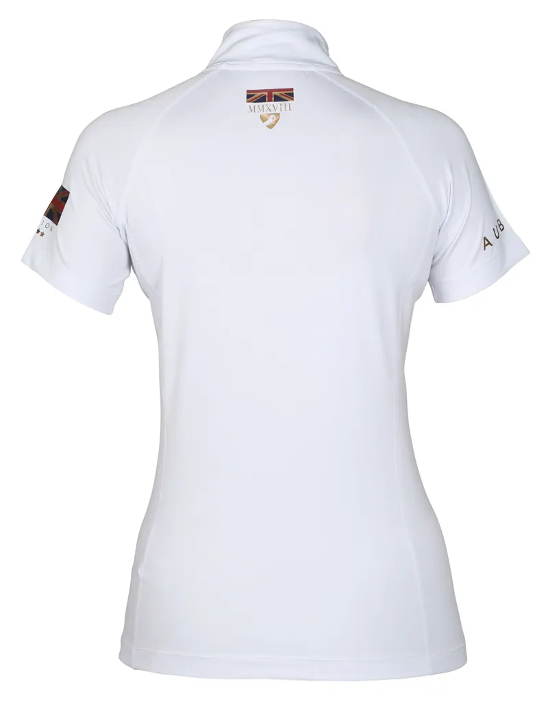 Shires Aubrion Team Ladies Short Sleeve Base Layer - White-3