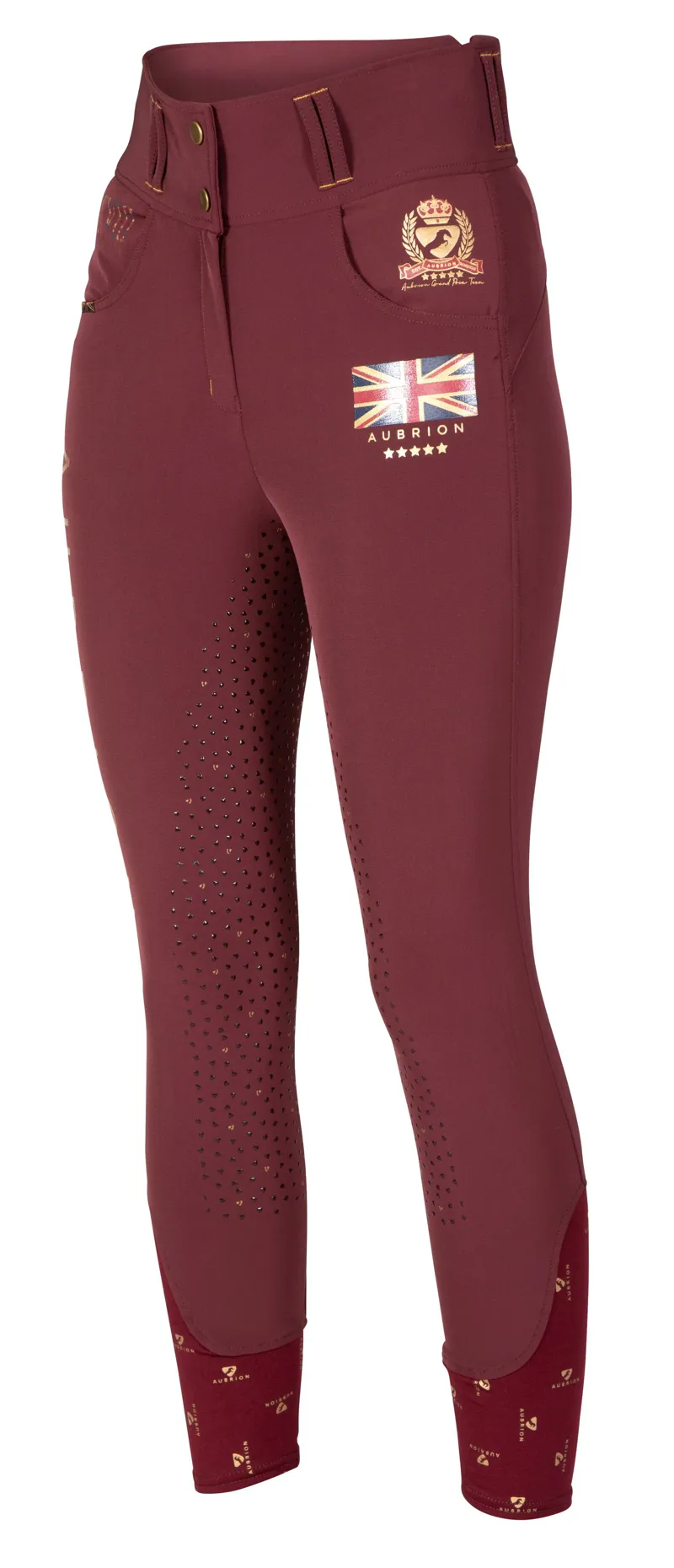 Shires Aubrion Team Breeches - Burgundy