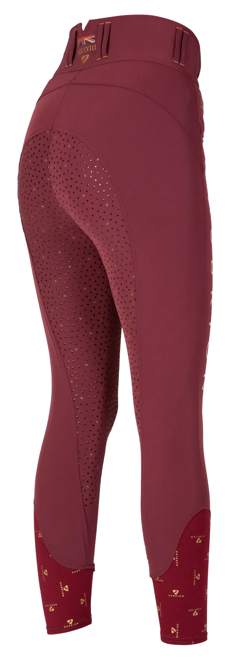 Shires Aubrion Team Breeches - Burgundy-2