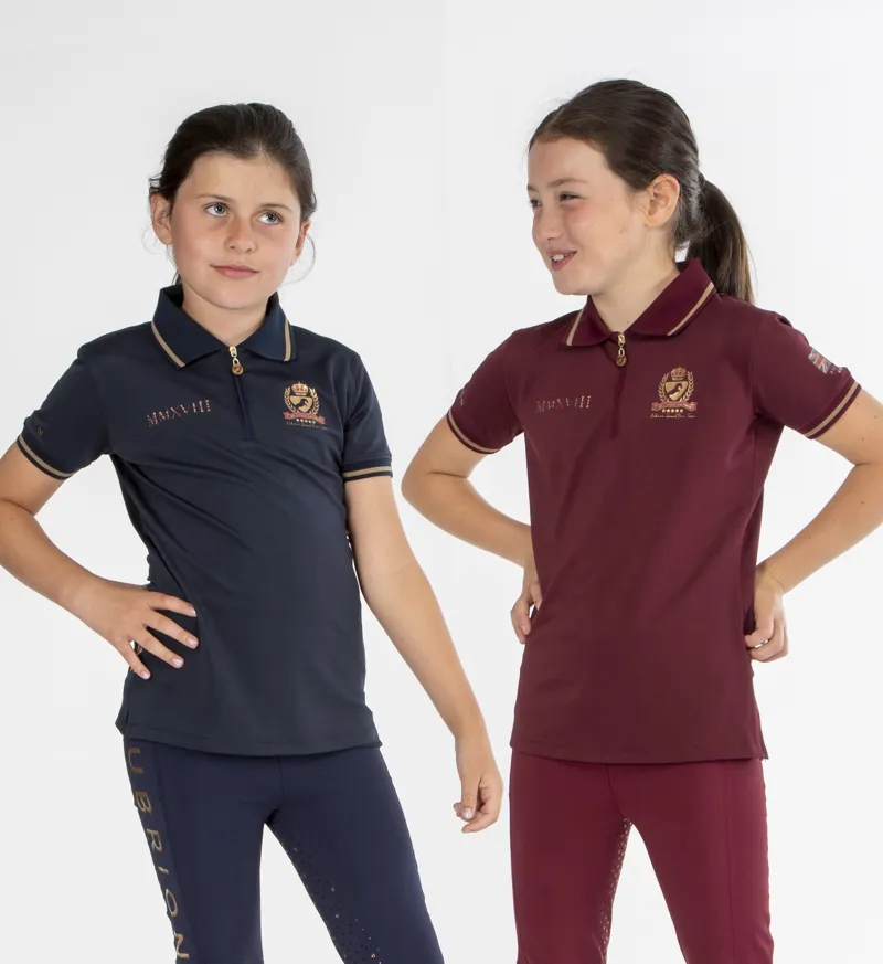 Shires Aubrion Team Childrens Tech Polo - Navy-1
