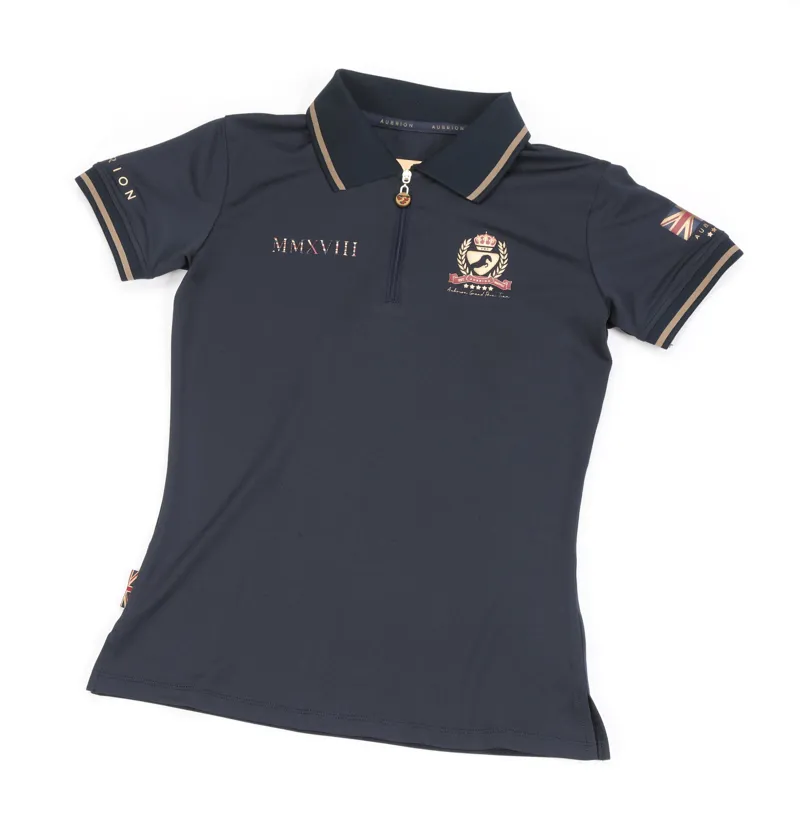 Shires Aubrion Team Childrens Tech Polo - Navy