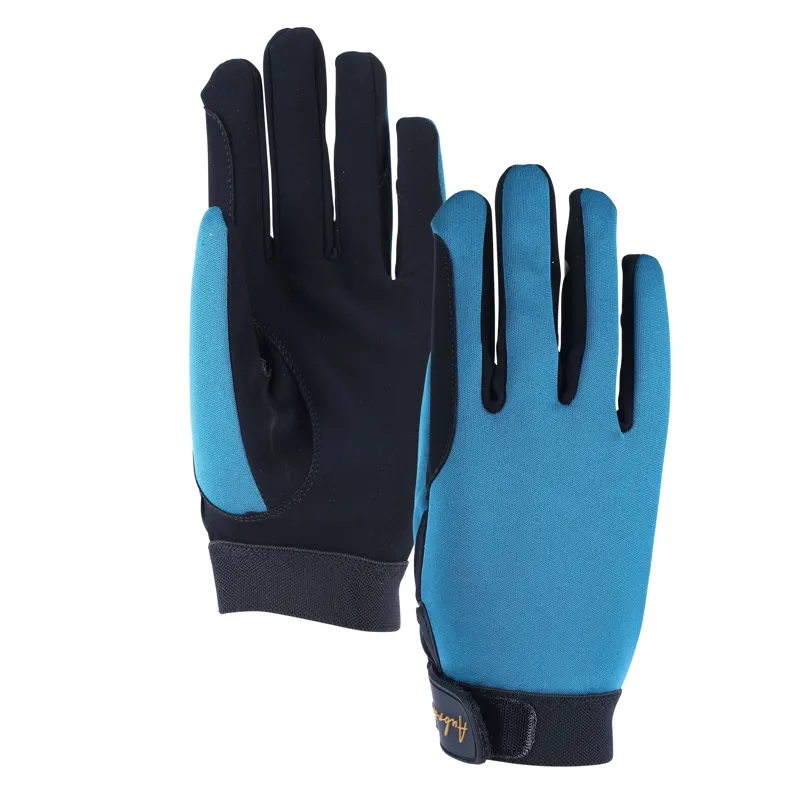 Shires Aubrion Team Winter Riding Gloves - Teal - Medium