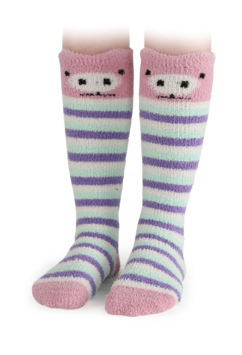 Shires Aubrion Childs Fluffy Socks - Pig