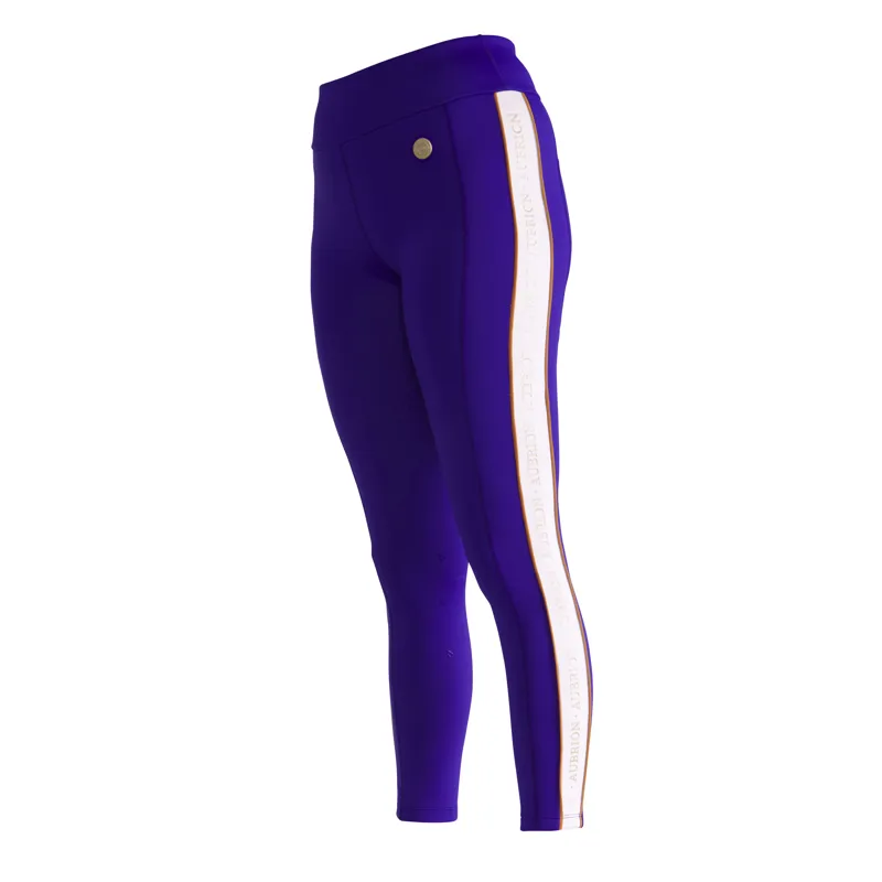Shires Aubrion Team Shield Ladies Riding Tights - Blue-2