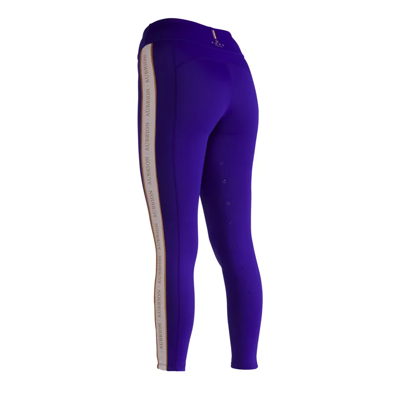 Shires Aubrion Team Shield Ladies Riding Tights - Blue-3
