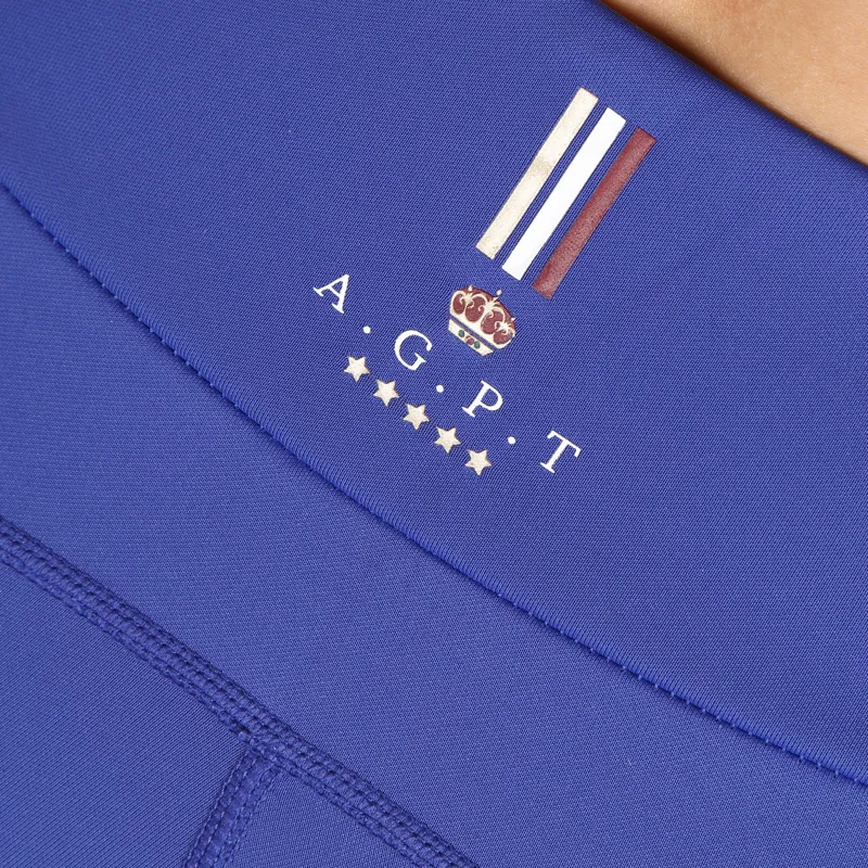 Shires Aubrion Team Shield Ladies Riding Tights - Blue-6