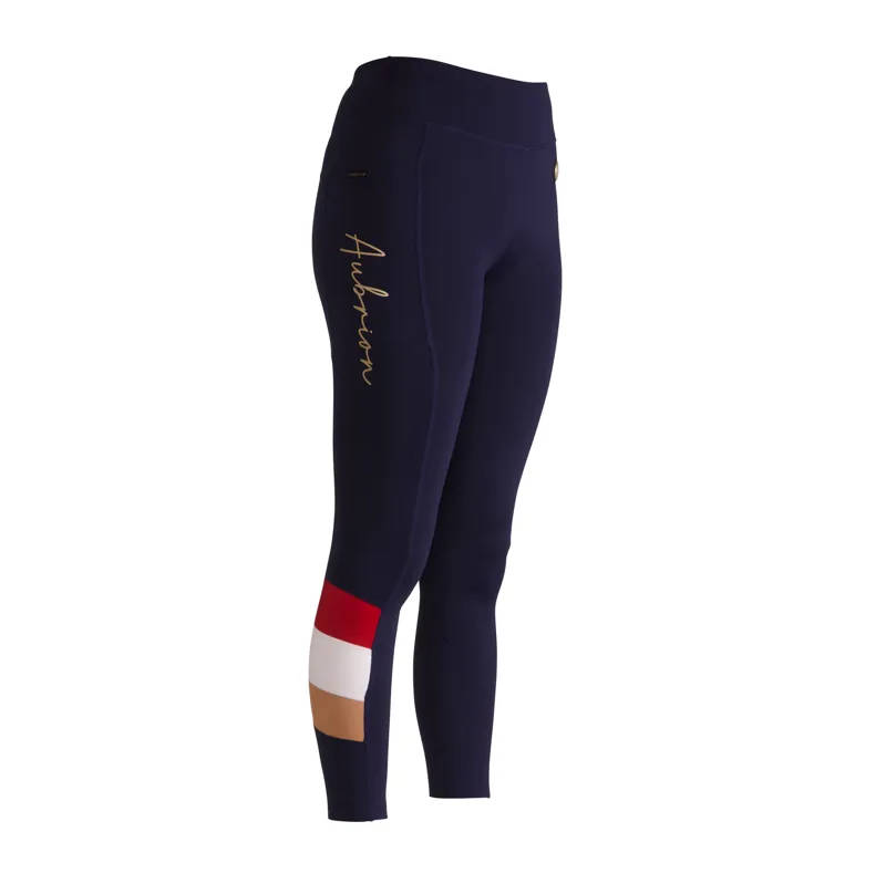 Shires Aubrion Team Shield Ladies Riding Tights - Navy-1