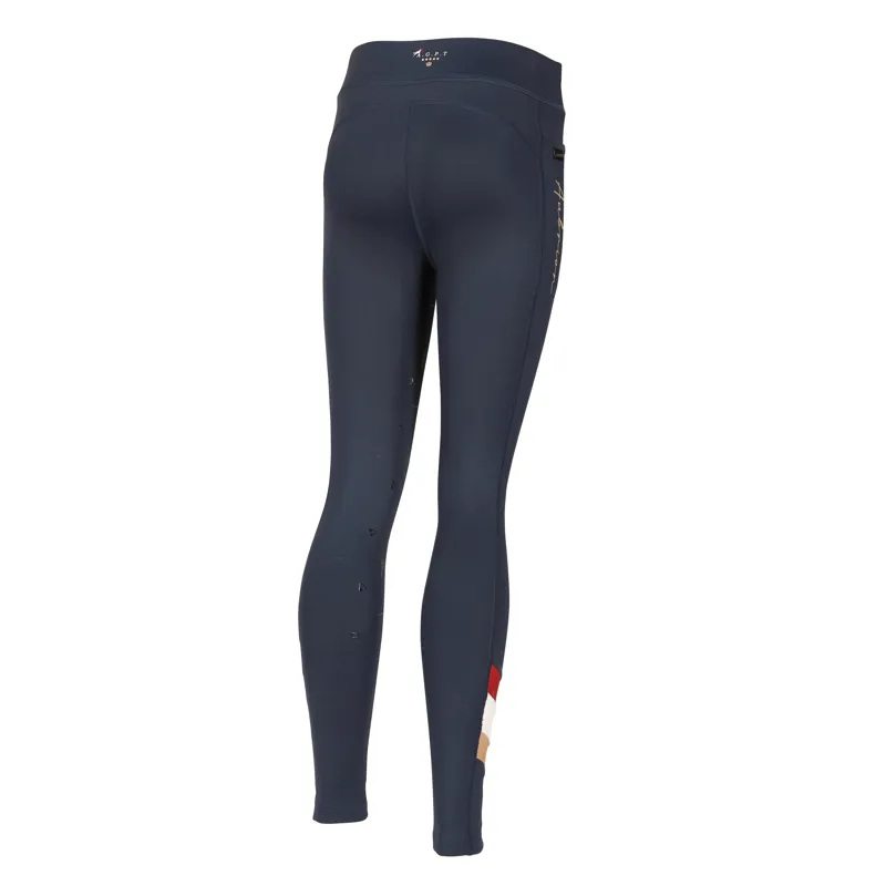 Shires Aubrion Team Shield Childrens Riding Tights - Navy-2