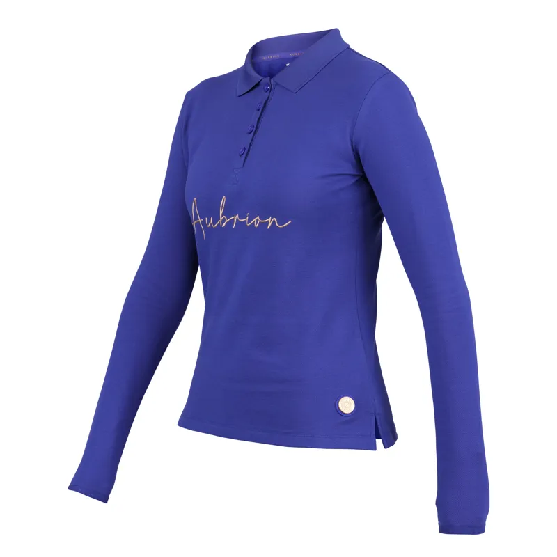 Shires Aubrion Team Long Sleeve Polo - Blue-1