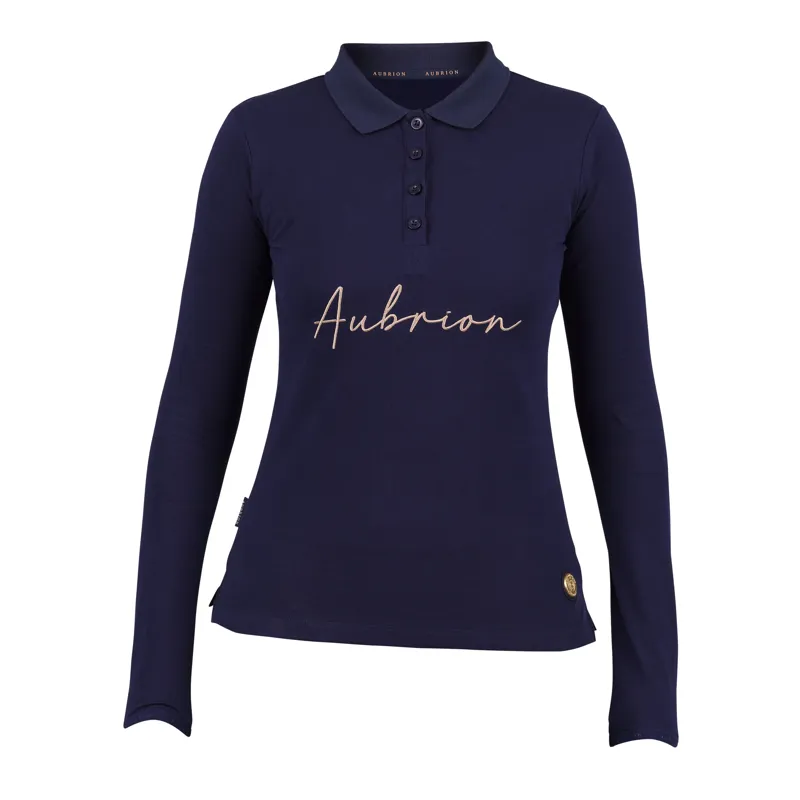 Shires Aubrion Team Long Sleeve Polo - Navy