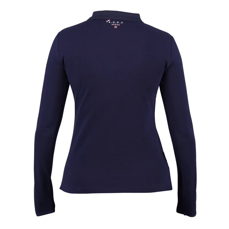 Shires Aubrion Team Long Sleeve Polo - Navy-2
