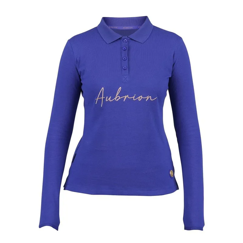 Shires Aubrion Team Long Sleeve Polo - Blue - Small - Unboxed