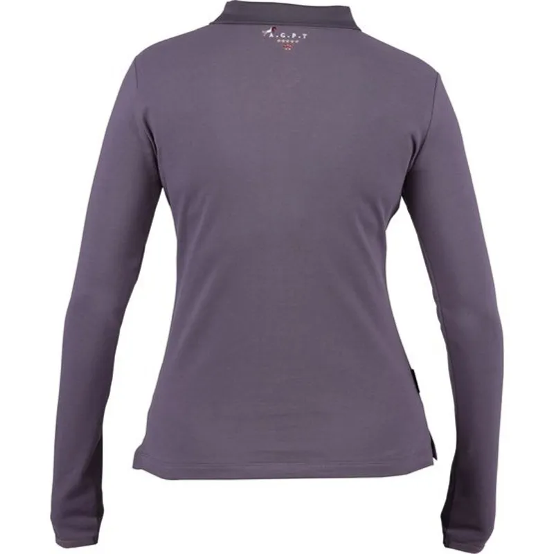 Shires Aubrion Team Long Sleeve Polo - Grey - Small - Unboxed-1