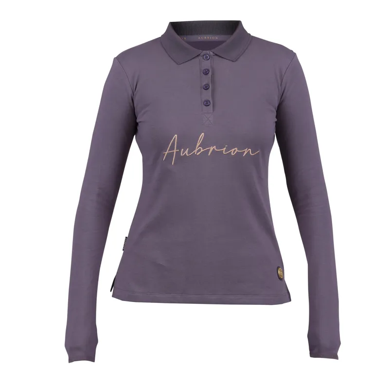 Shires Aubrion Team Long Sleeve Polo - Grey