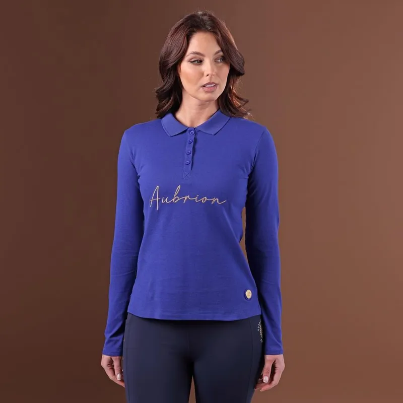 Shires Aubrion Team Long Sleeve Polo - Blue - Small - Unboxed-3