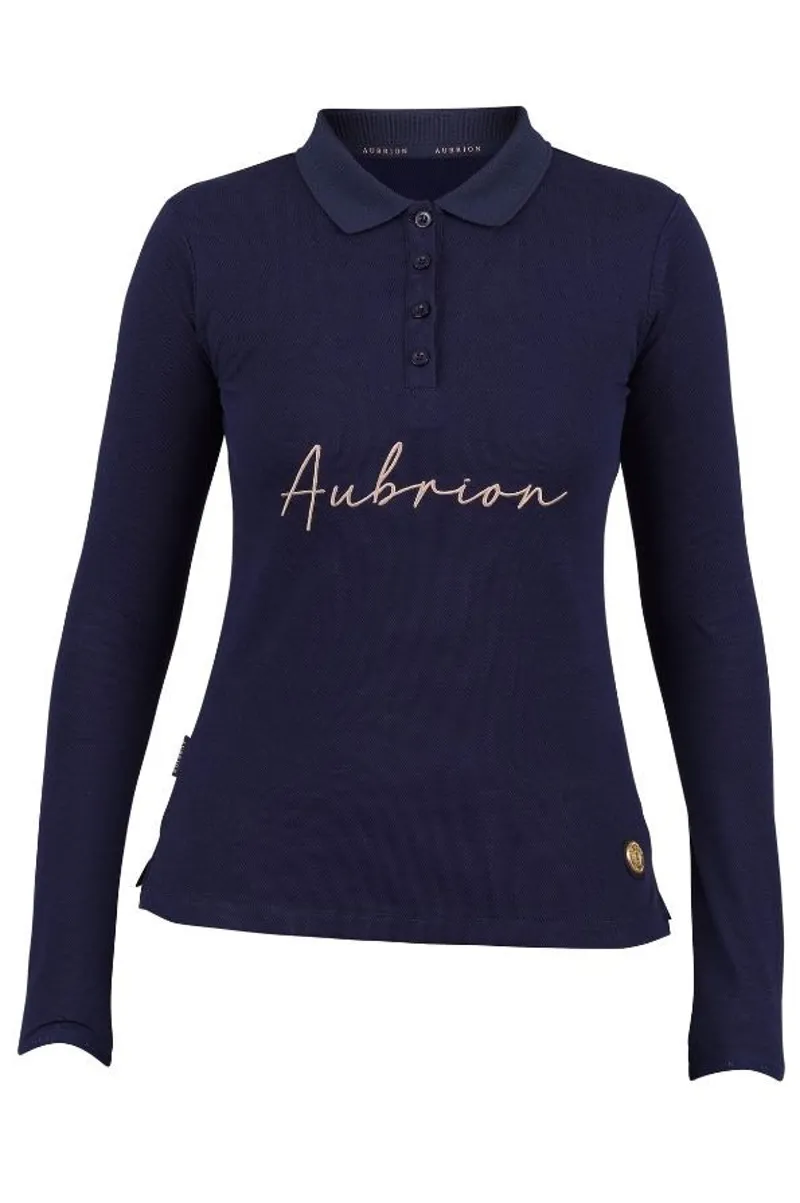 Shires Aubrion Team Long Sleeve Polo - Navy - Small - Unboxed