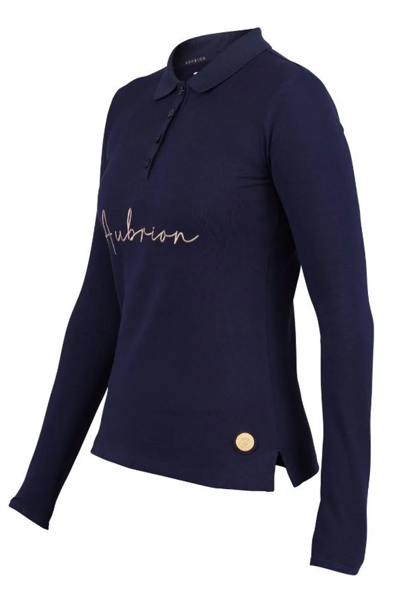 Shires Aubrion Team Long Sleeve Polo - Navy - Small - Unboxed-1